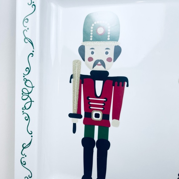 F.A.O. SCHWARZ Huge 22x15 Christmas Glitter Nutcracker Melamine Serving Tray NEW - Picture 5 of 11